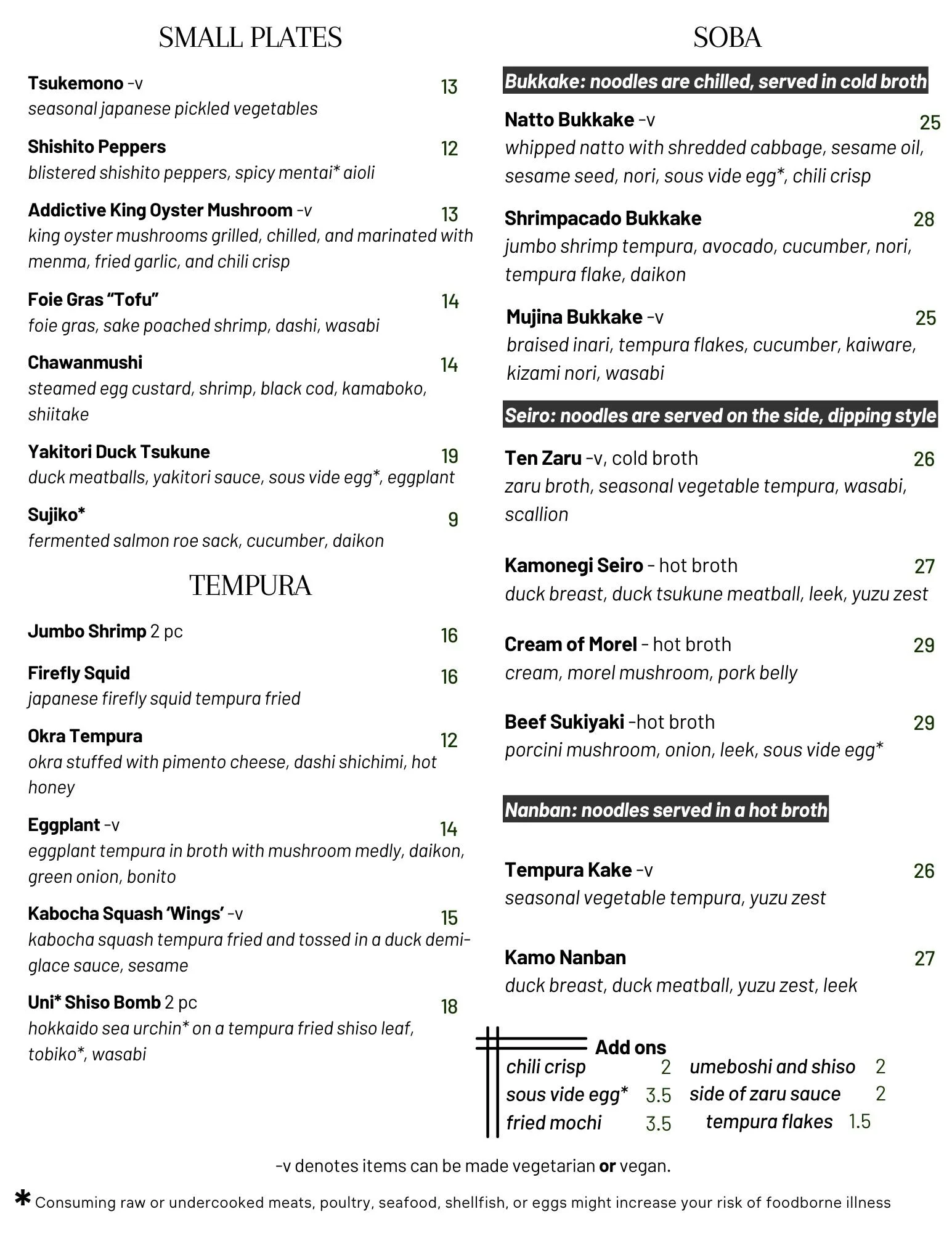 Konego Menu Menu | Explore Our Menu Today — Kamonegi