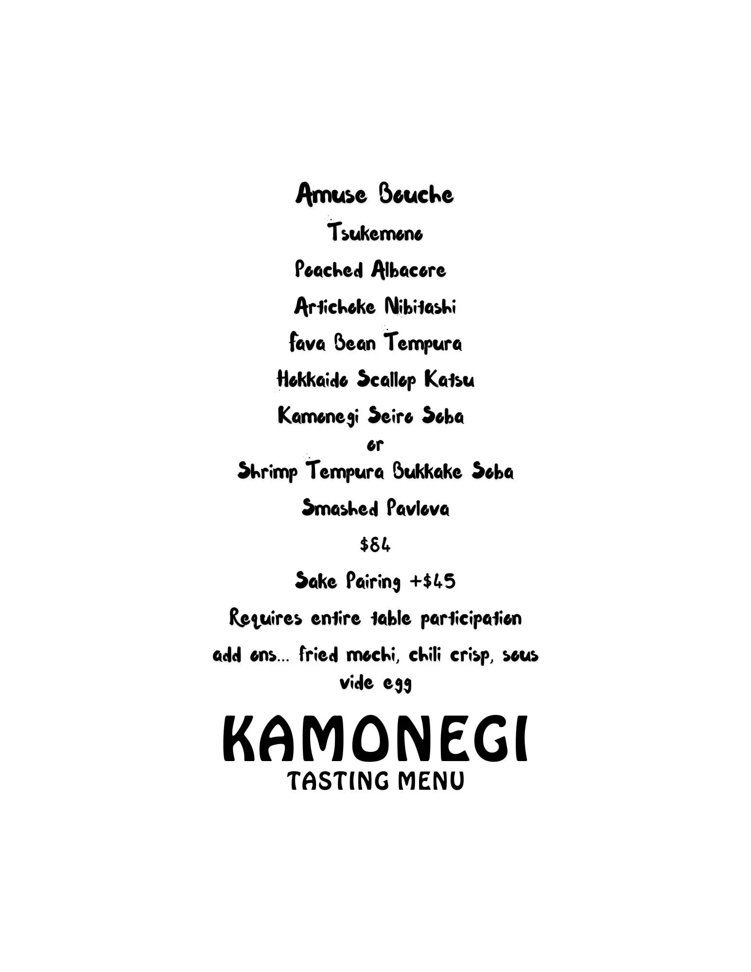 Konego Menu Menu | Explore Our Menu Today — Kamonegi