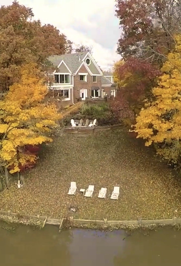 lakehouse in fall