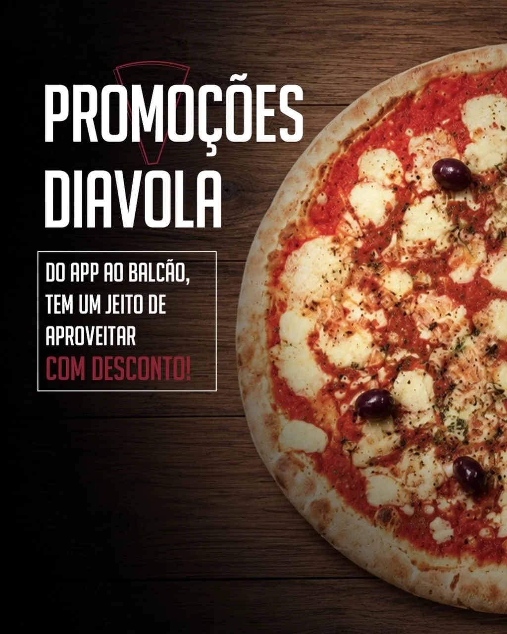 Tem mais de um jeito de aproveitar sua pr&oacute;xima pizza com um valor especial 🍕✨

Se &eacute; a sua primeira compra pelo app, use o cupom BENVENUTO e ganhe R$15 de desconto no pedido. A condi&ccedil;&atilde;o &eacute; v&aacute;lida para pedidos 