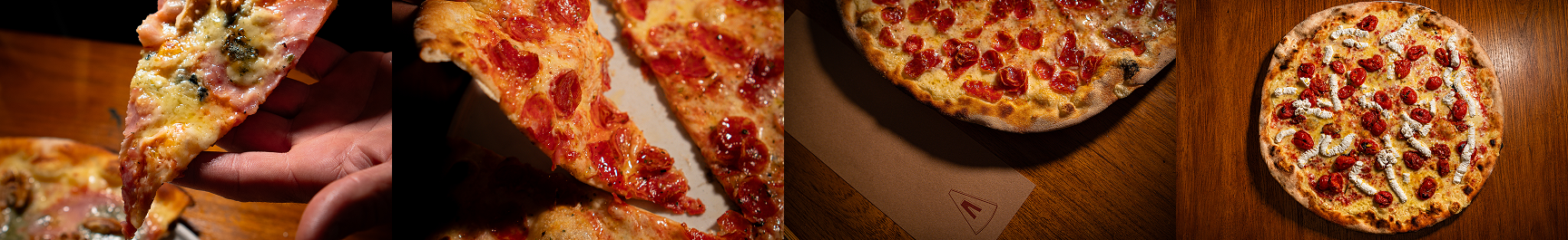 Seleção de pizzas italianas artesanais da Diavola com massa fina e diversos sabores, como salaminho e tomatinhos. Peça nosso delivery de pizza para as regiões de Pinheiros, Perdizes e Zona Oeste de SP.