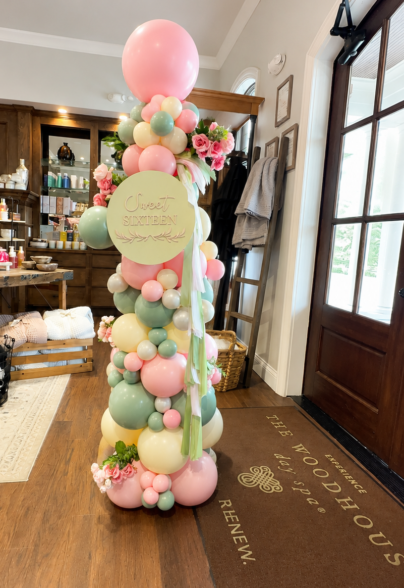 Sweet 16 balloon tower