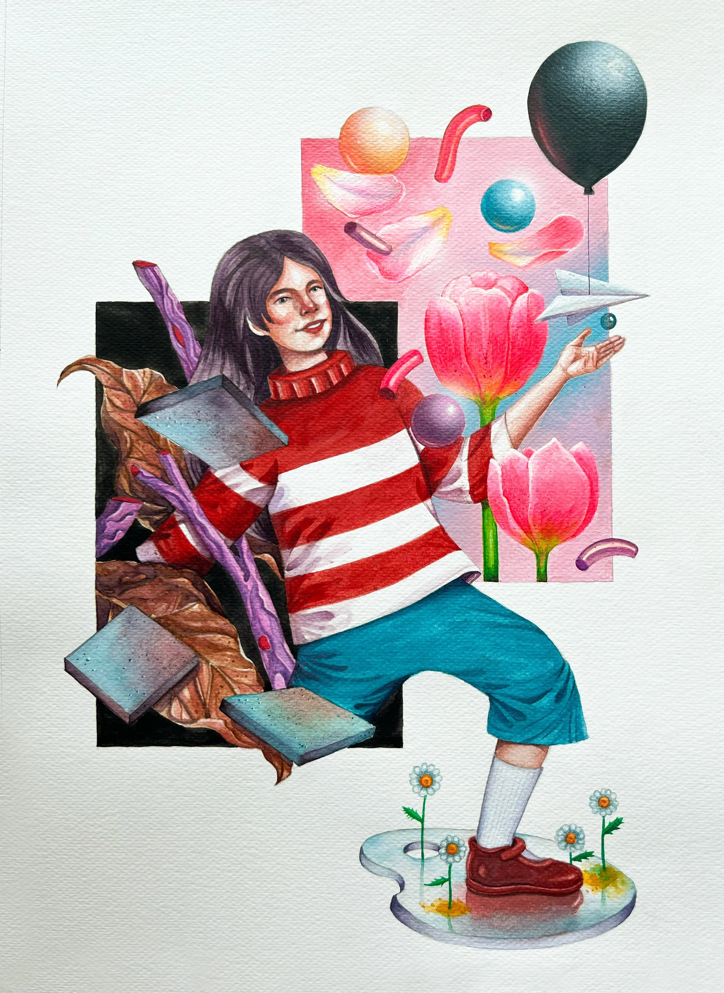 "Transition" Watercolor & Acrylic on Paper (32cm x 44cm)