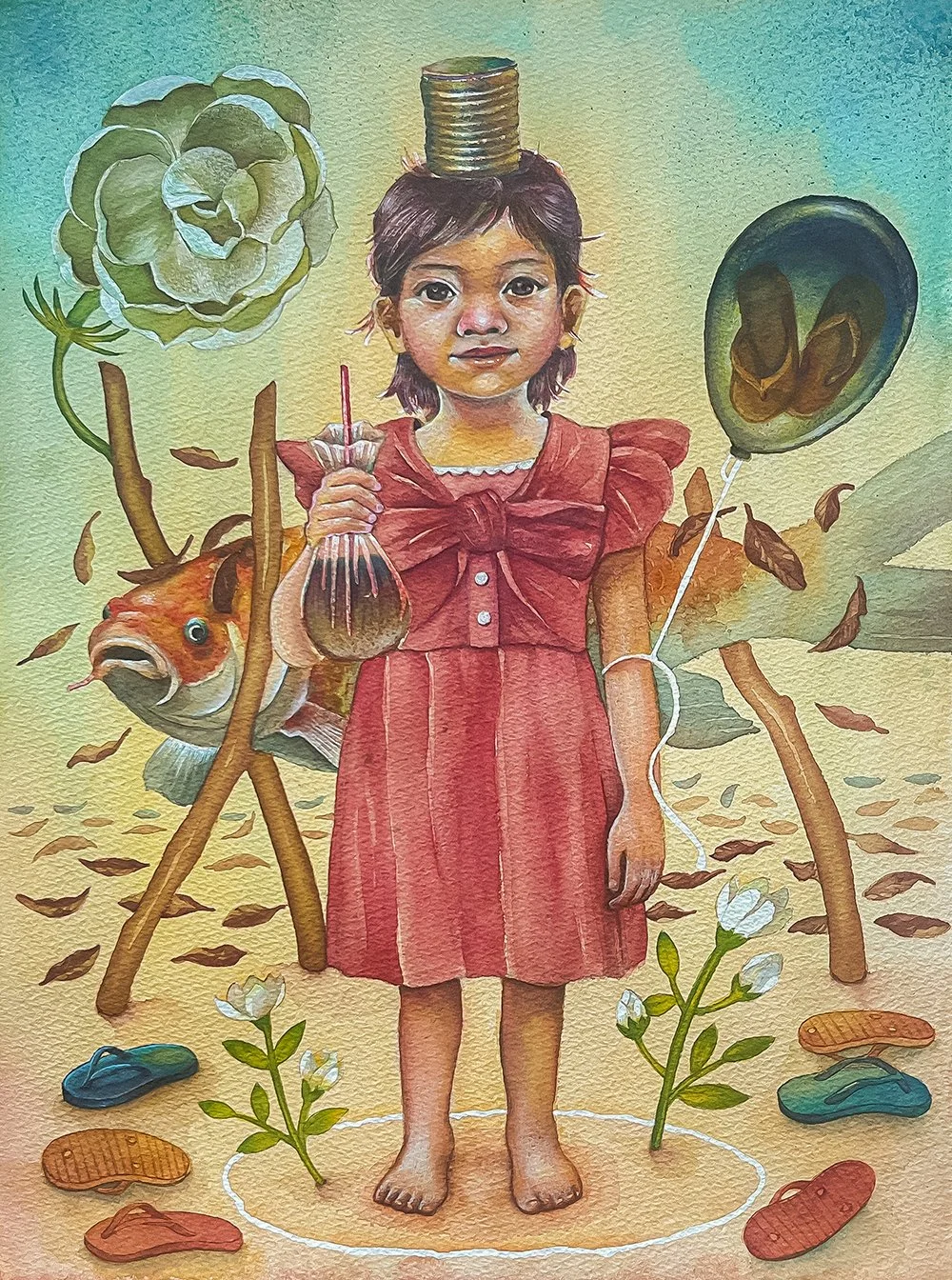 "Tumbang Preso" Watercolor on paper (30cm x 42cm)