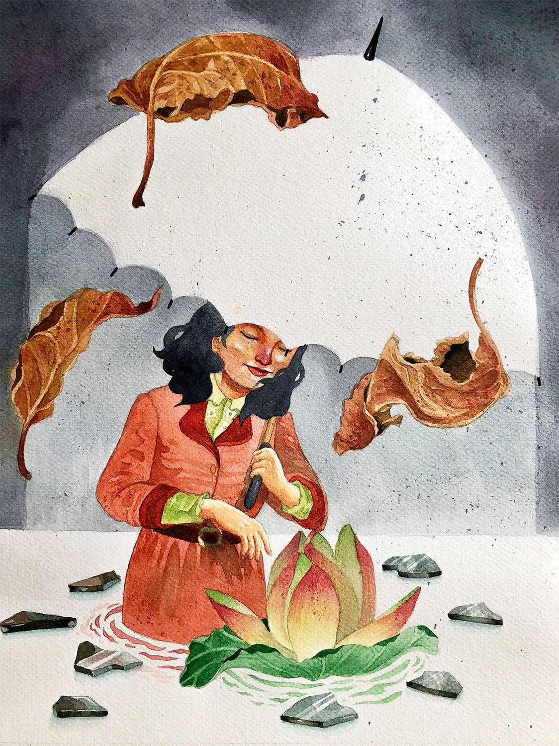 "A Ripple of Hope" Watercolor on Paper (32cm x 44cm)