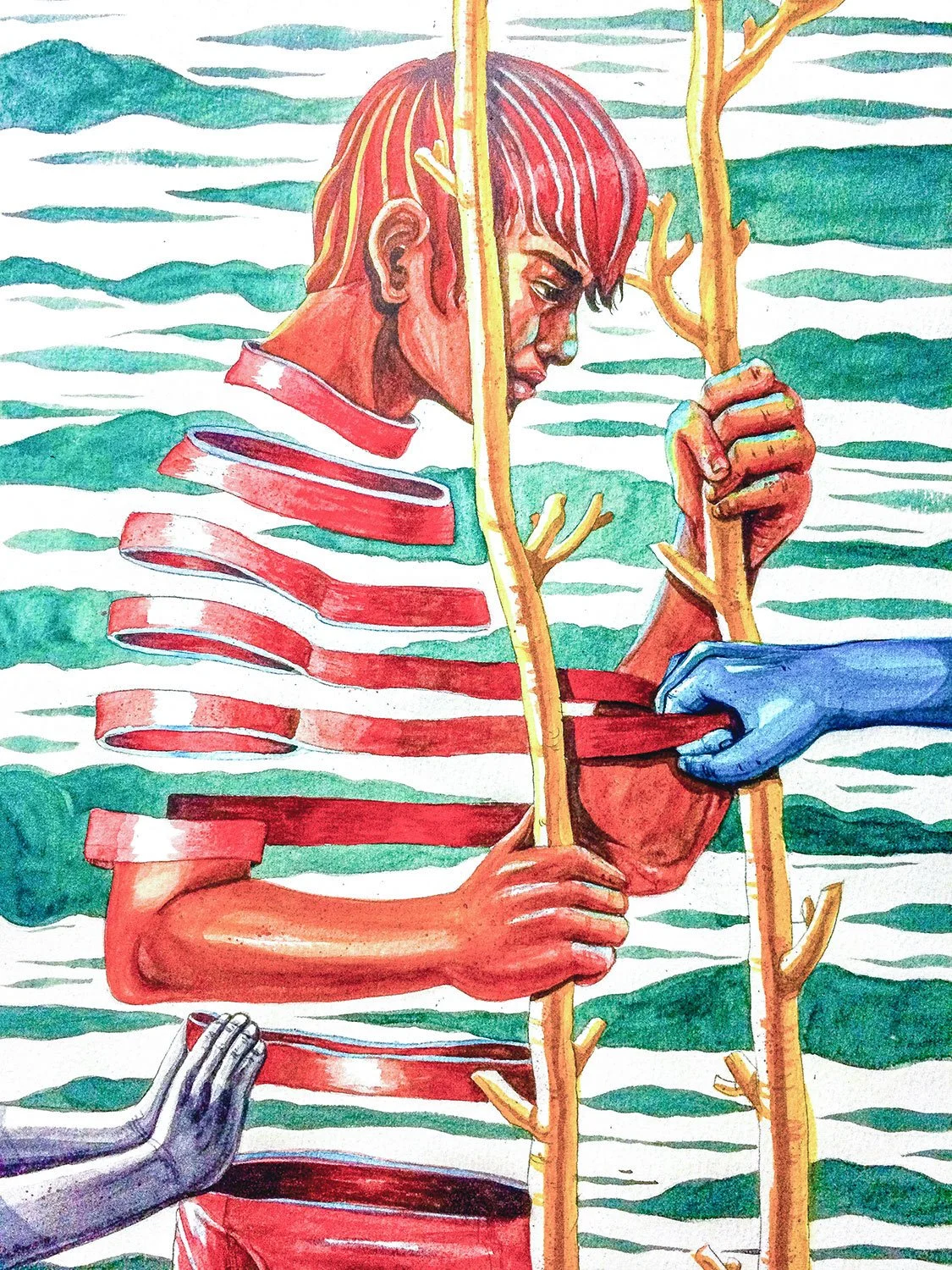 "Past, Present, Future" Watercolor on Paper (32cm x 44cm)