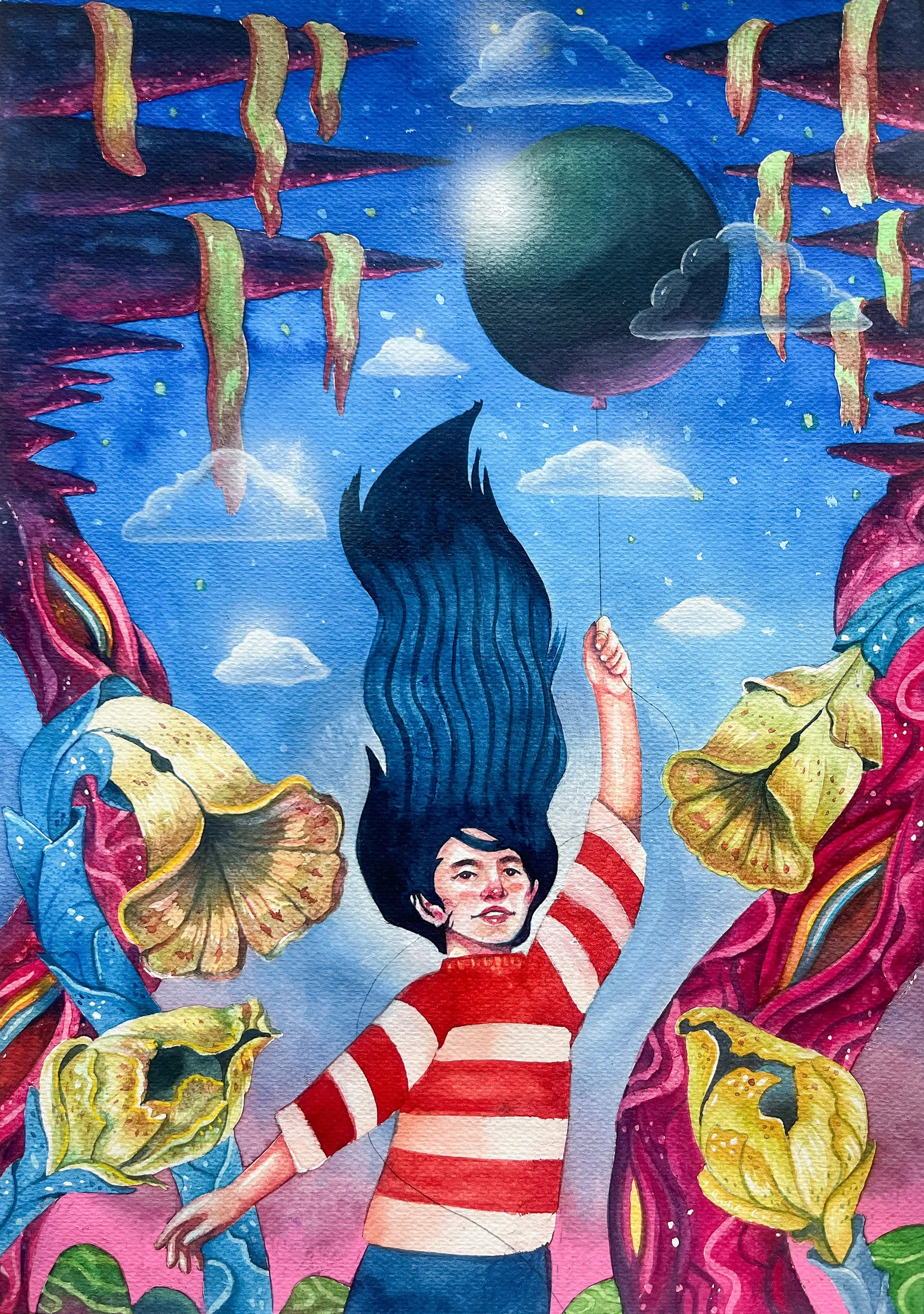 "Soar" Watercolor & Acrylic on Paper (32cm x 44cm)