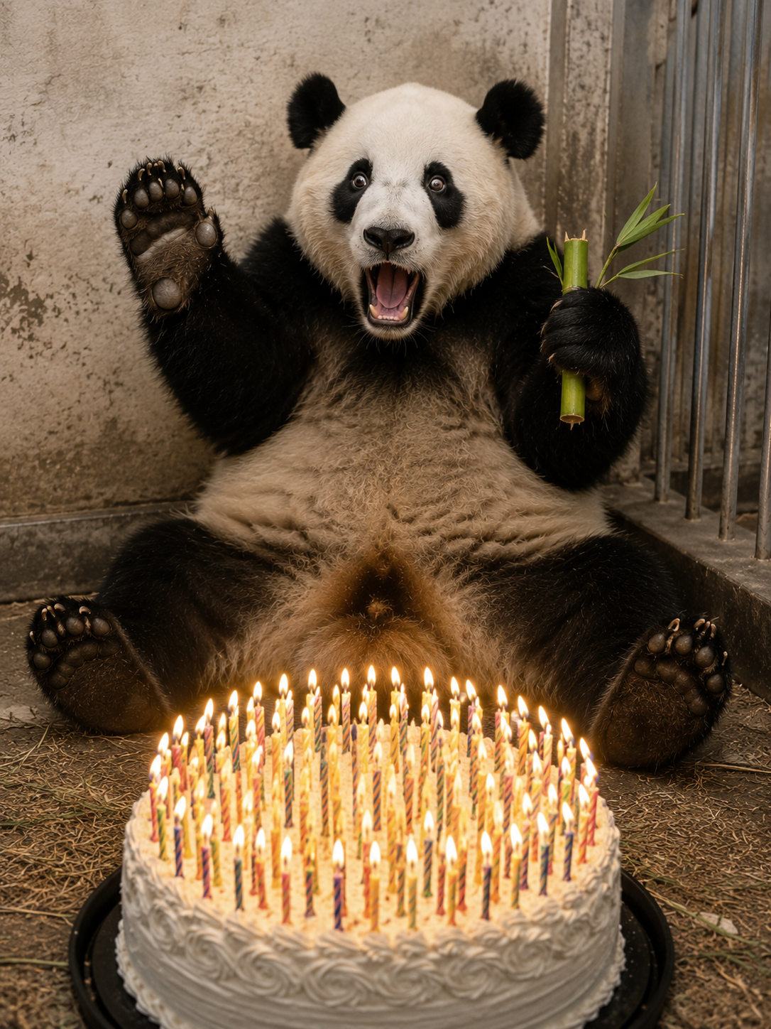 Funny Birthday Card Animal Lover Birthday Card Surprised Panda!