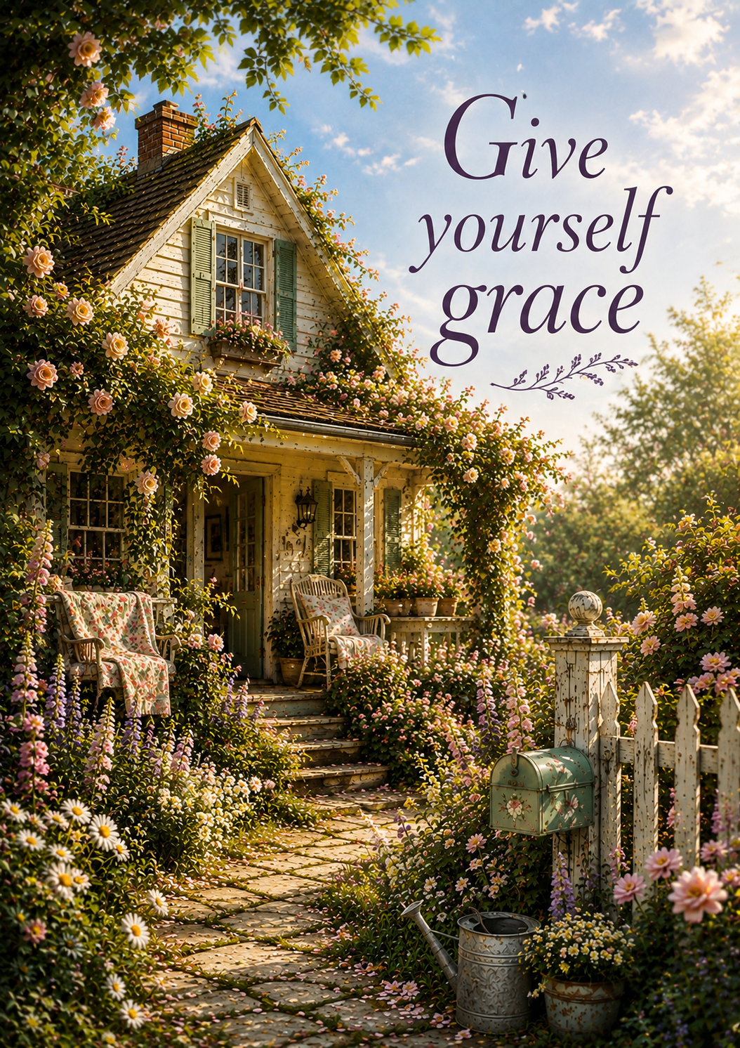Give Yourself Grace Encouragement Card | Thinking of You Support Card | 5x7