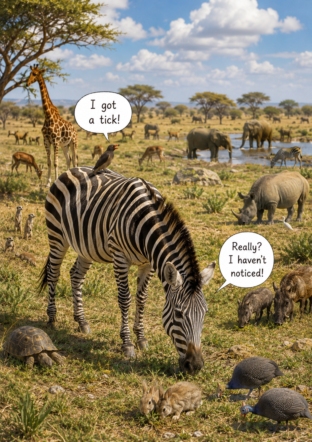 Zebra Birthday Card  Funny Birthday Card Animal Humor Card A Little Miscommunication