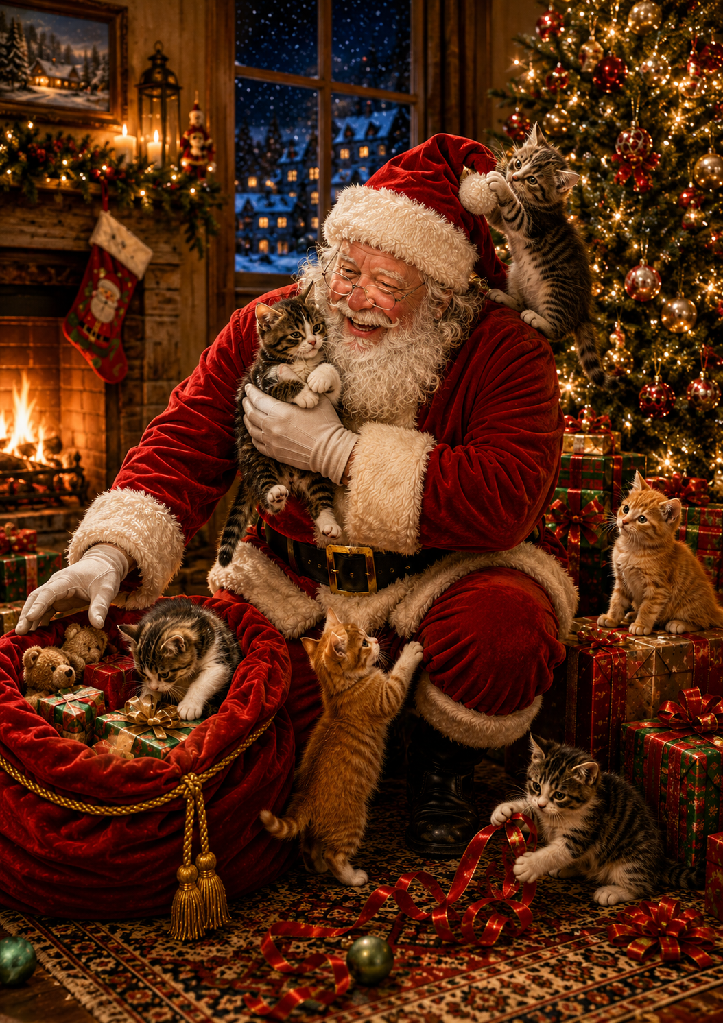 Christmas Card, Cat Lover Christmas Card, The Most Wonderful Distractions