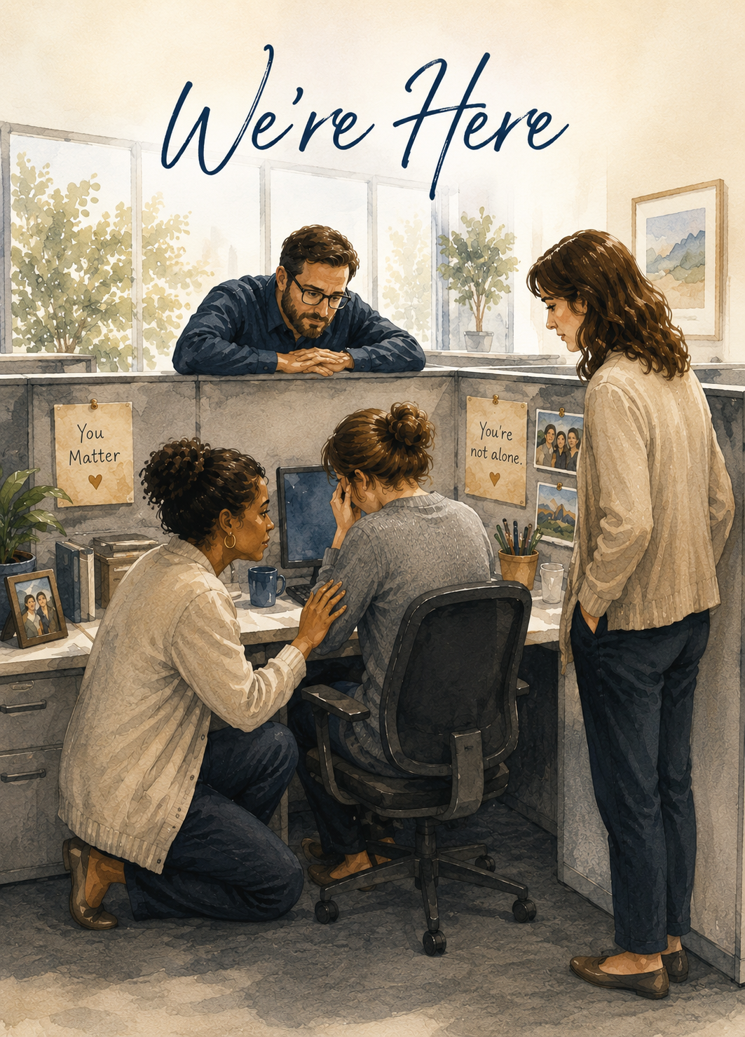 Workplace Sympathy Card Coworker Support Card We’re Here