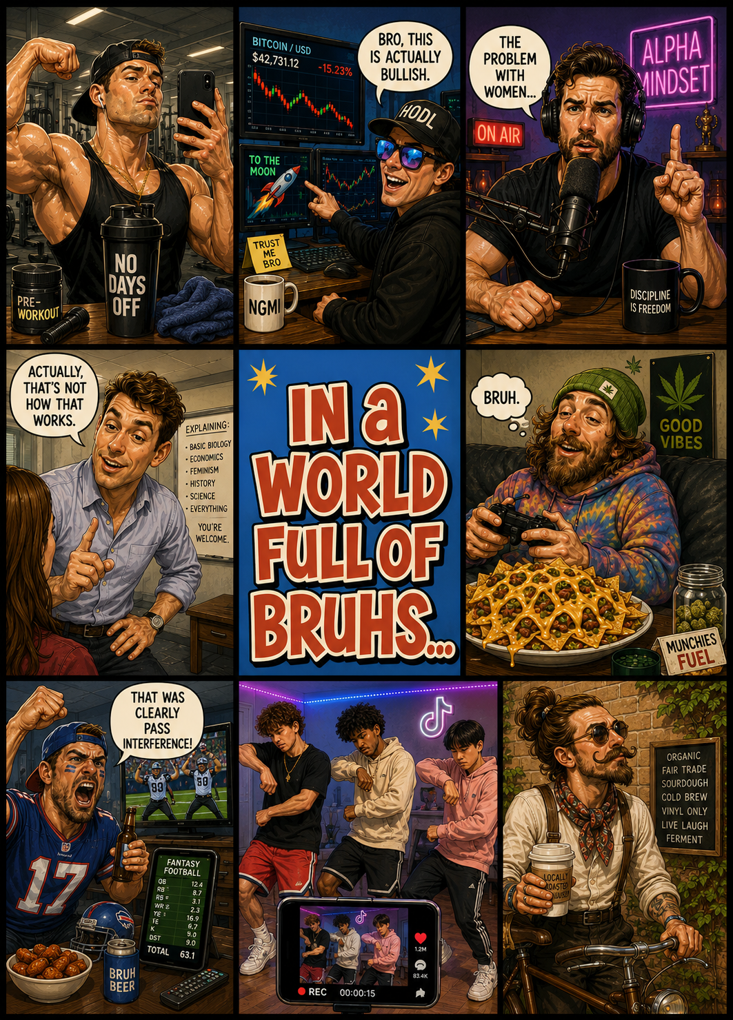 In a World Full of Bruhs – Funny Birthday Card for Him