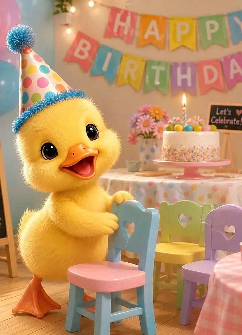 Duck Birthday Card Cute Birthday Card Happy Birthday Duckie
