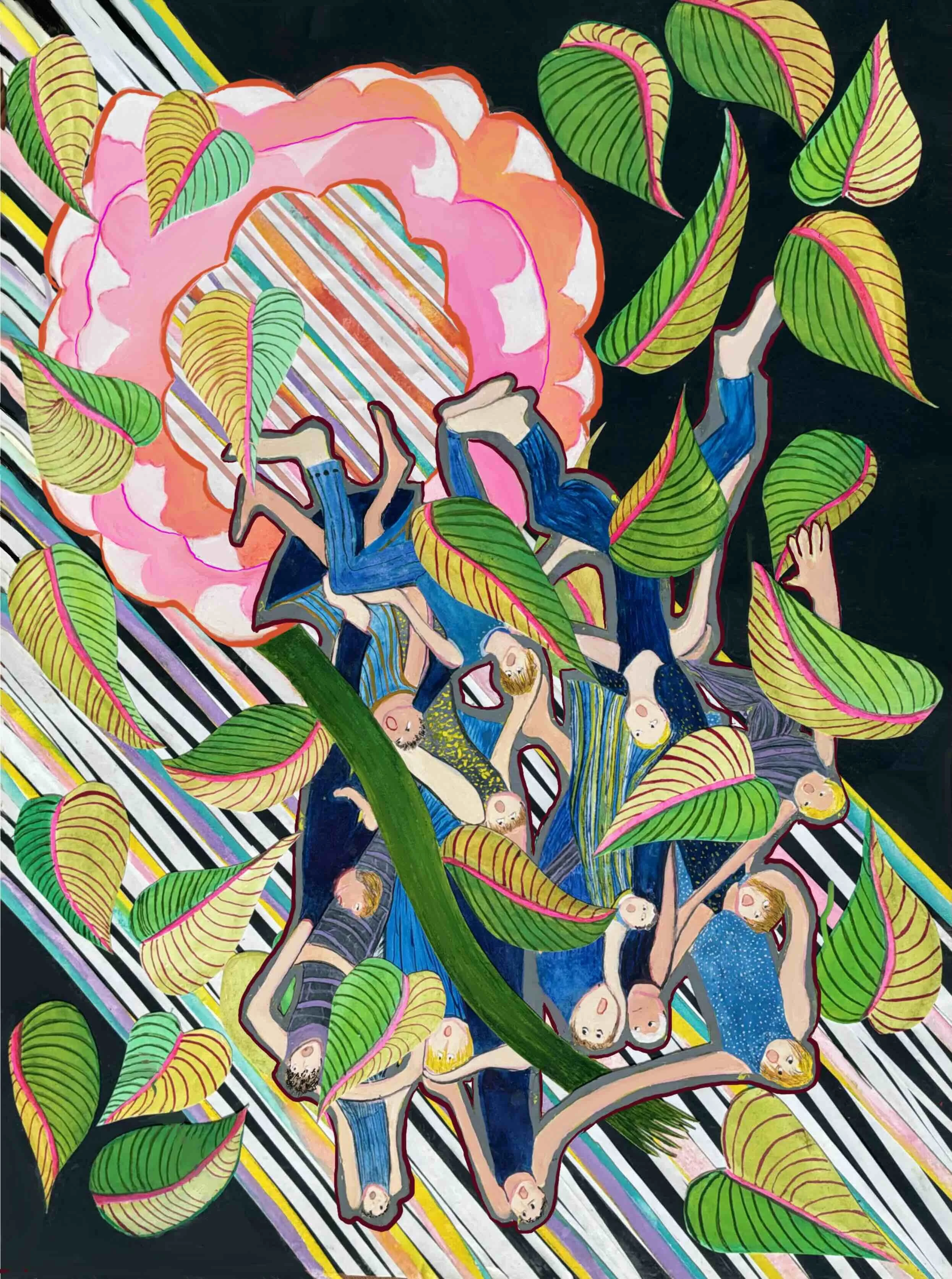 Topsy Turvy, gauche, assemblage, Sheila Lopez