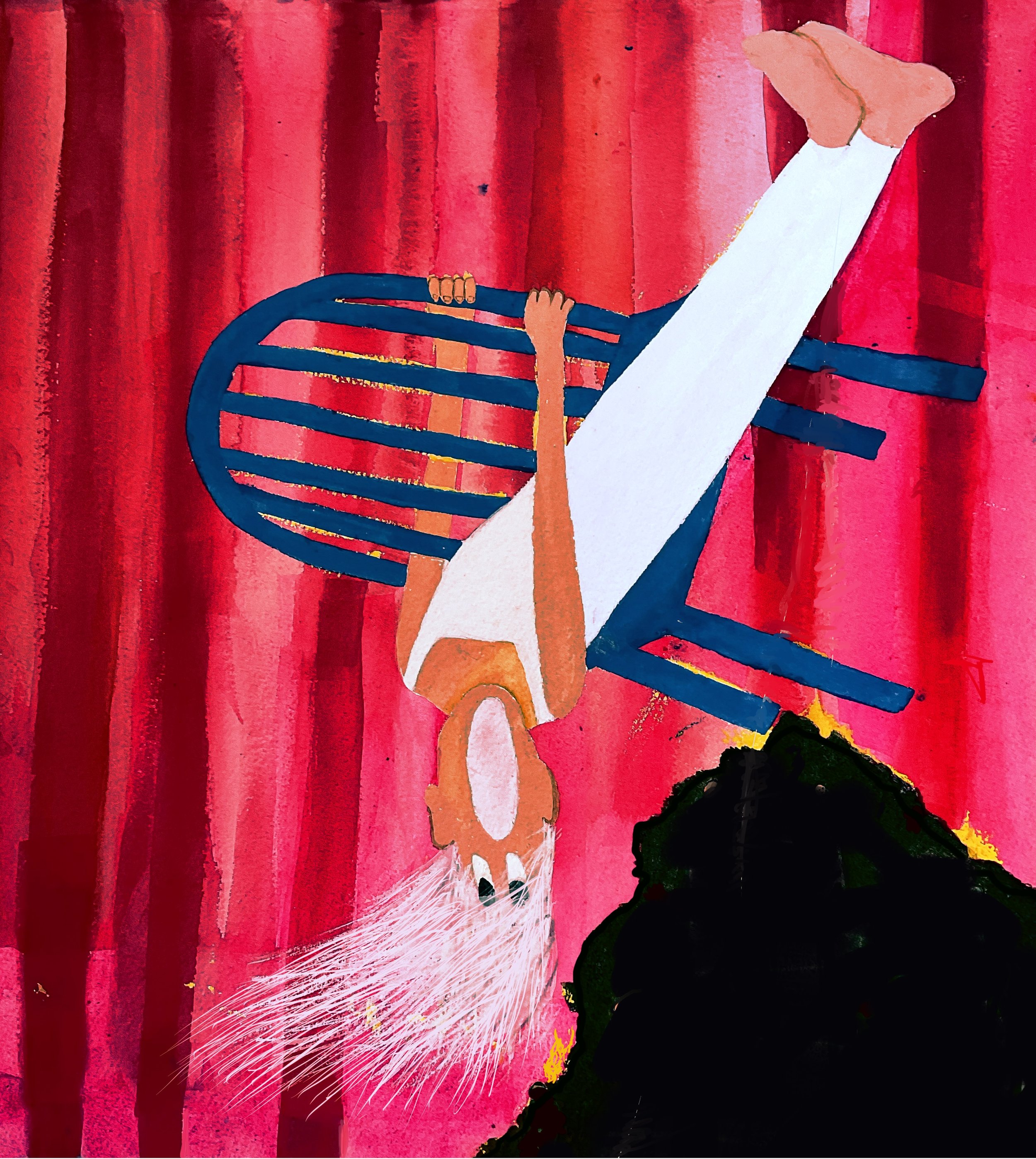 Democracy Falling Off A Cliff, gauche, Sheila Lopez