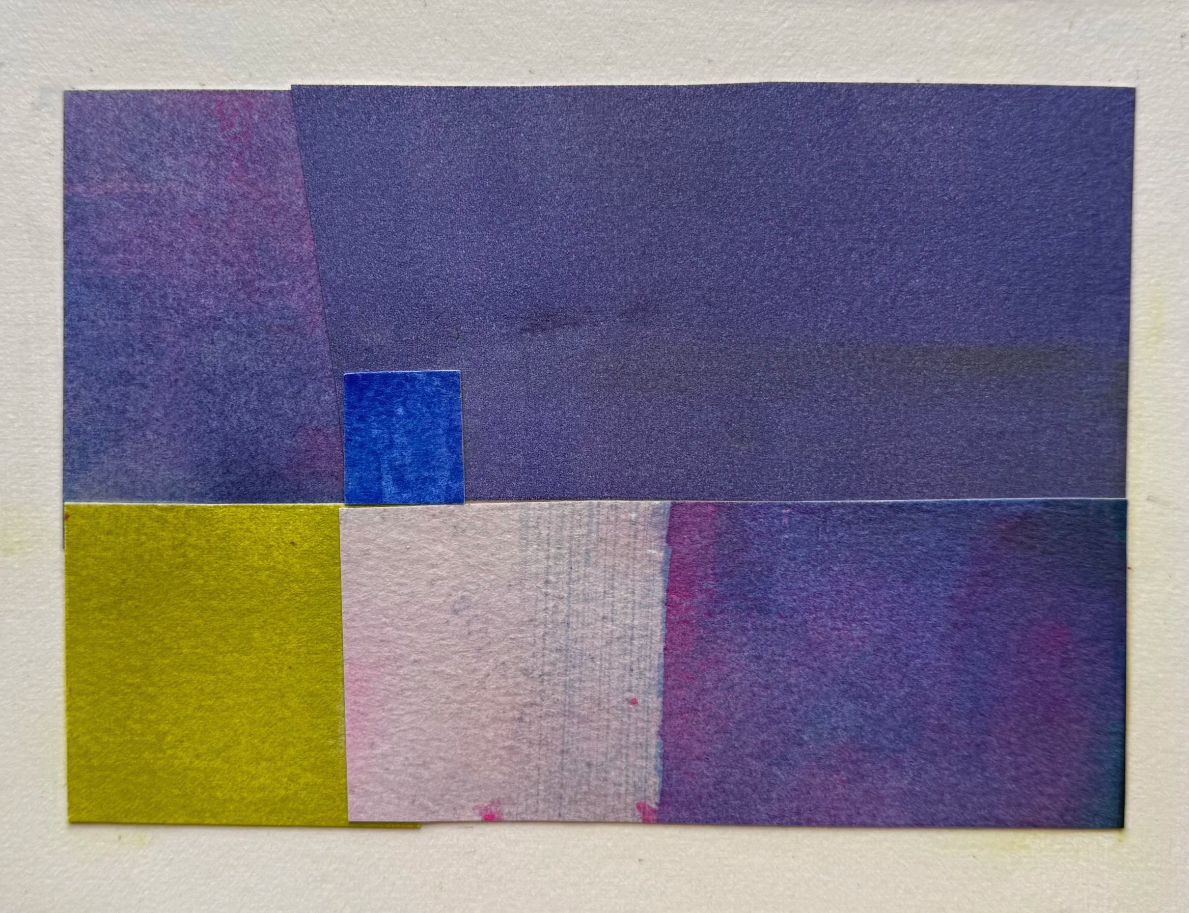 Blue Dot I • Collage on panel with acrylic seal • 6 x 8 inches • $450