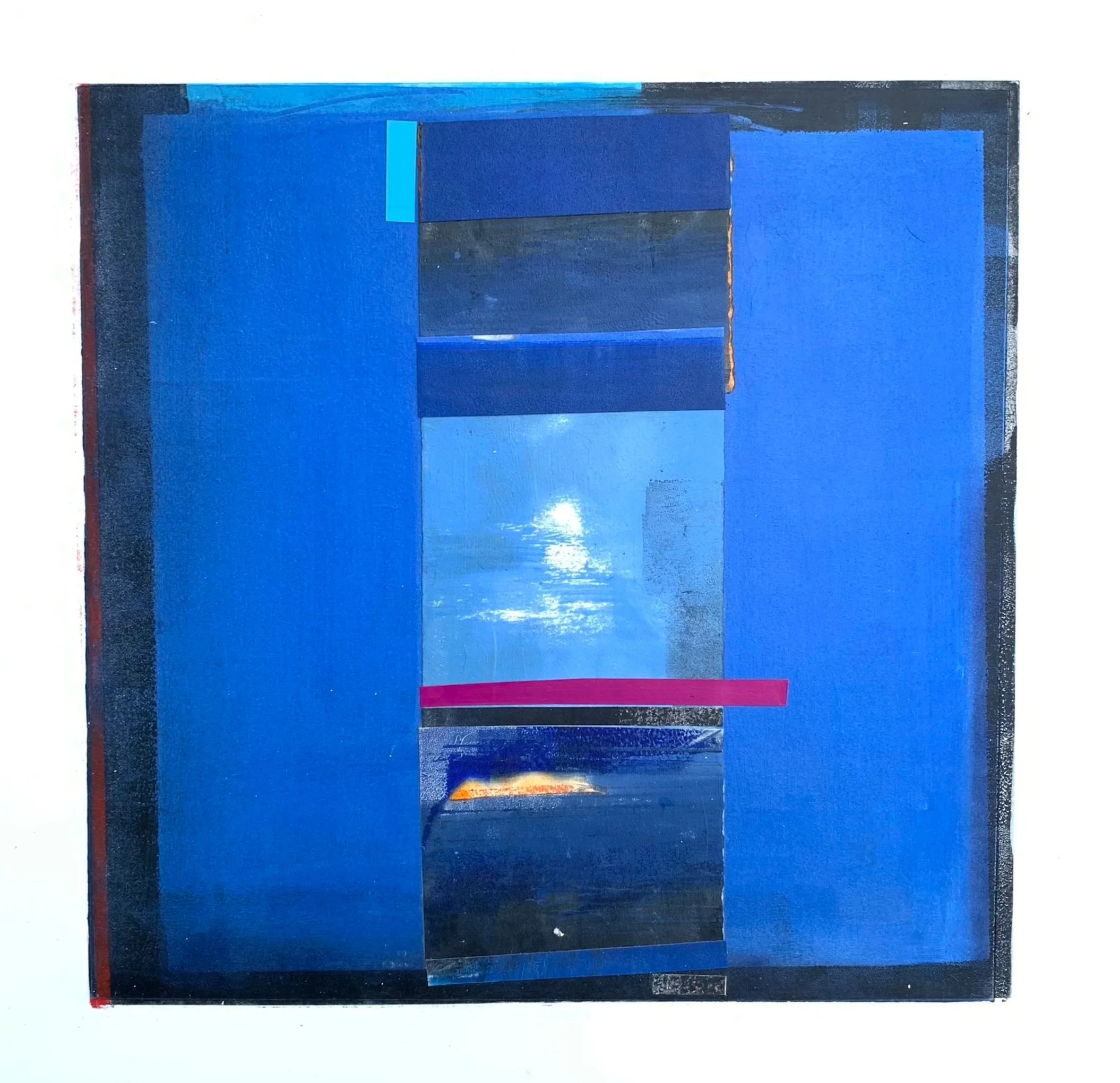 Blue Stack • Monotype with collage • 20 x 20 inches • $1,600