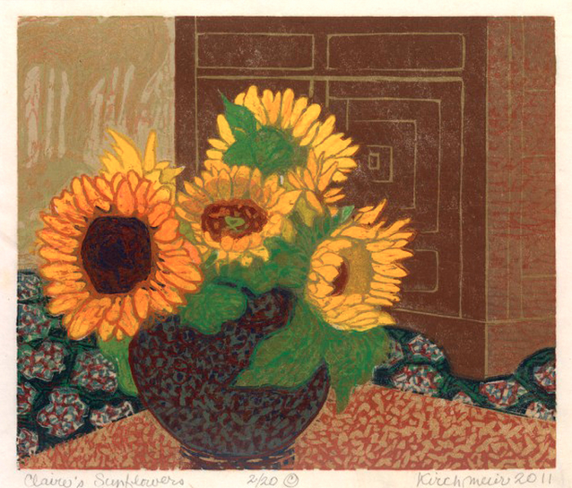 Claire's Flowers • woodcut • 8.5 x 10 inches  • $1,300