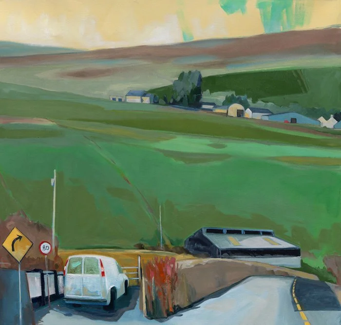 View West, Main Street, Ballycastle (2014-15)  •  oil on canvas  •  40 x 42 inches • $11,000