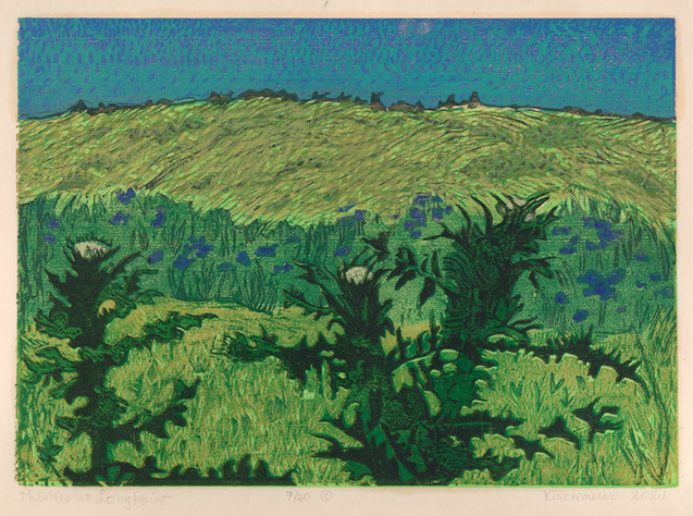 Thistles at Longpoint • woodcut • 9.5 x 12 inches • $2,400