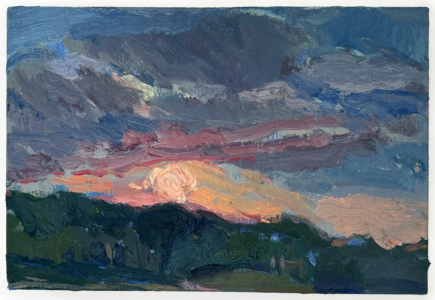 Sunset at Short Cove, 2025 • Oil on canvas • 8 x 12 inches • $1,000