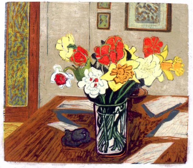 First Flowers • woodcut • 16 x 16 inches • $1,300