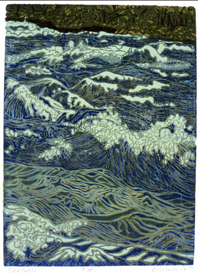 Cascades • woodcut • 11.75 x 8.25 inches • $1,700