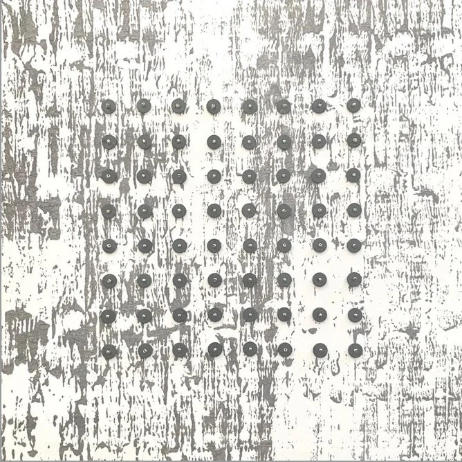 s e c t o r  •  7  • monotype hand sewn beads • 10 x 10 inches  •  framed 11.5 x 11.5 inches  •  $800