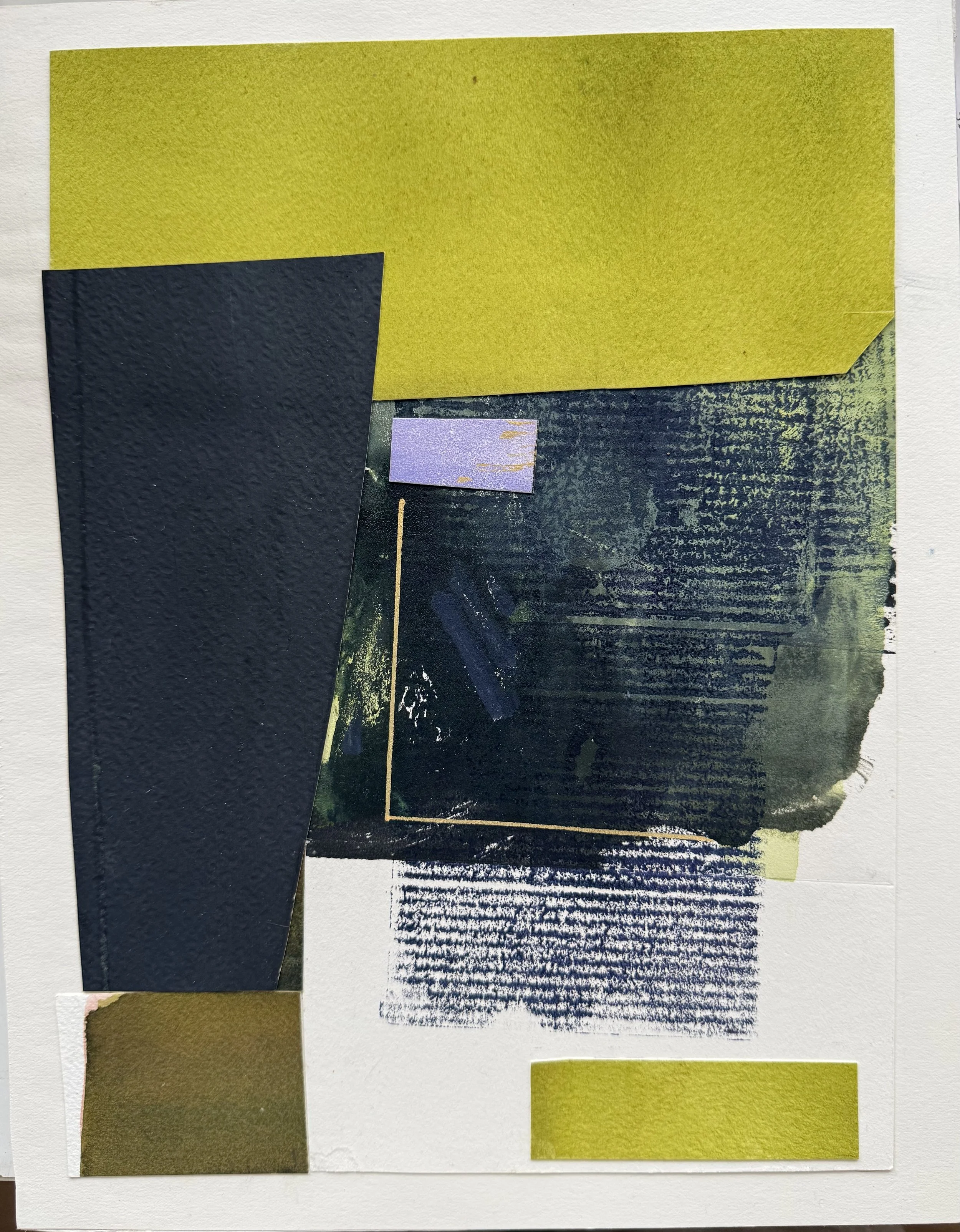 Fences • Collage on panel with acrylic seal, • 14 x 16 inches • $1,000