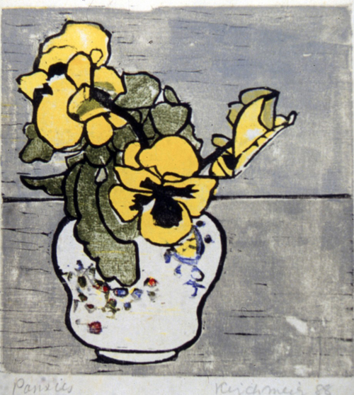 Pansies IV • woodcut • 4.75 x 4.5 inches • $800