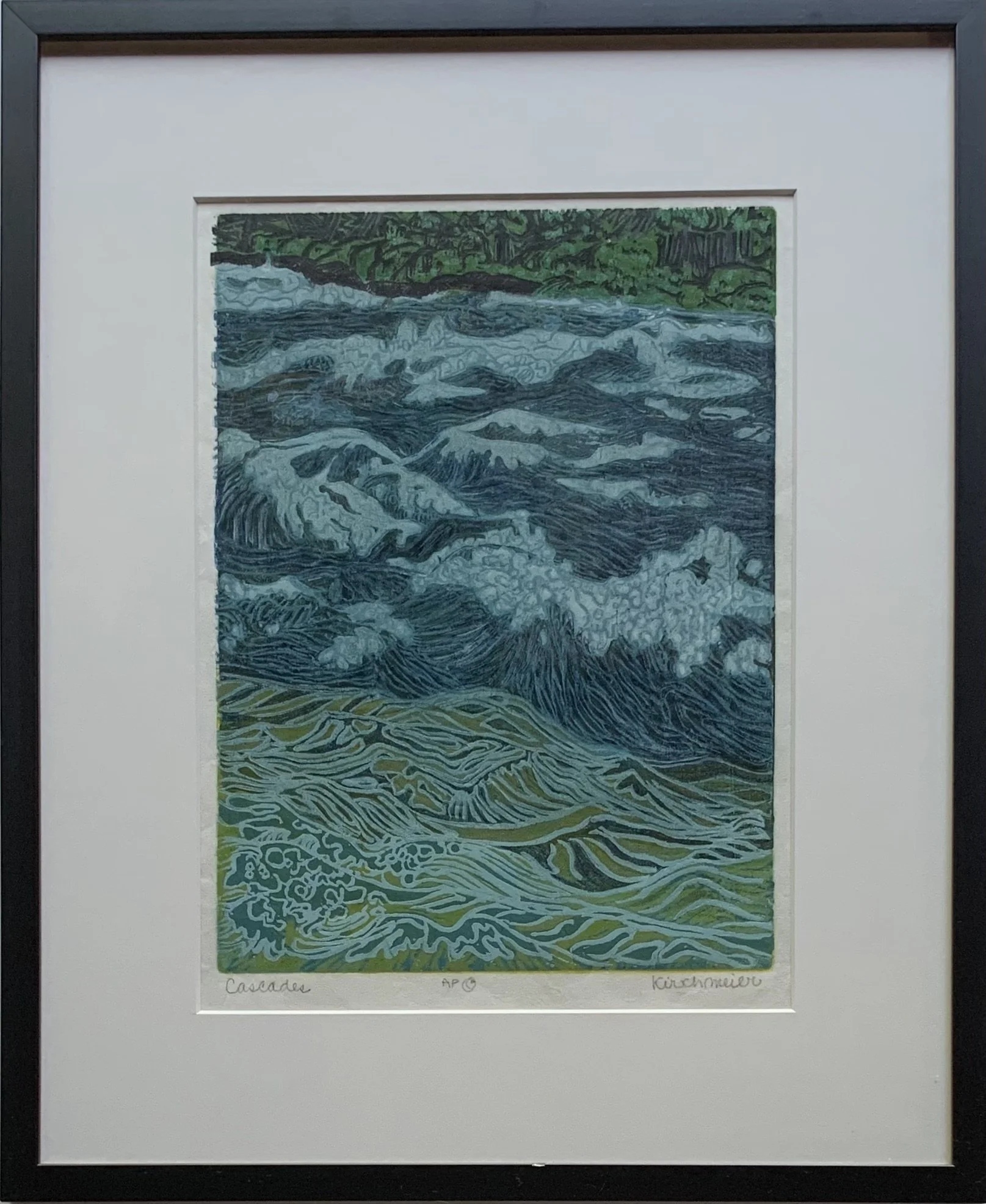 Cascades, Edition A.P. • woodcut • 12 x 9 inches • $1,700 (wood frame 18 x 15 inches)
