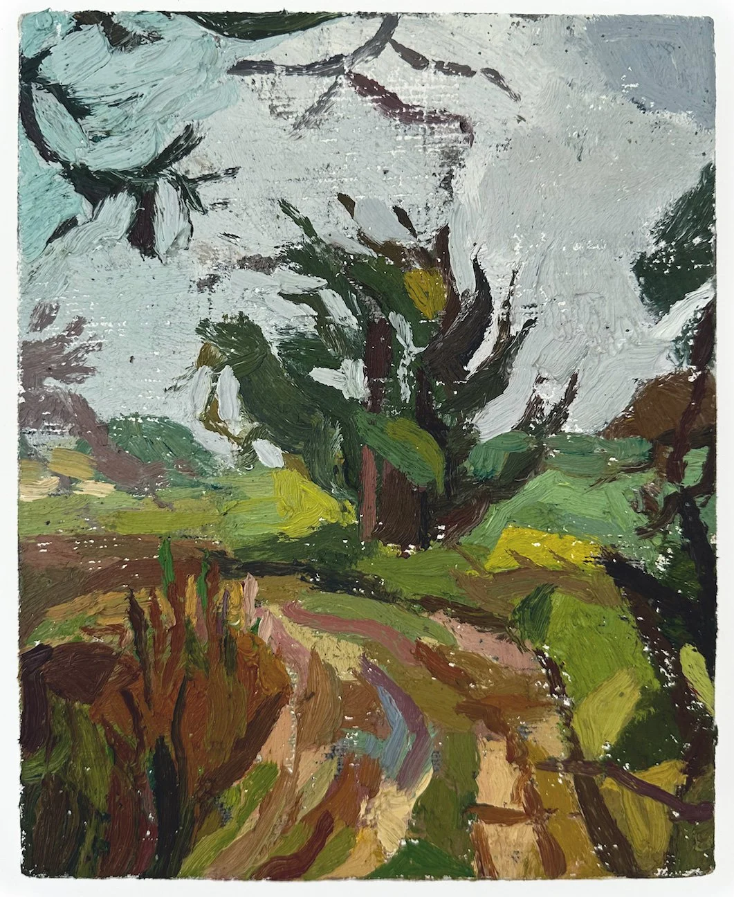 Rain at Sepiessa Point, 2025 • Oil on canvas • 10 x 8 inches • $950