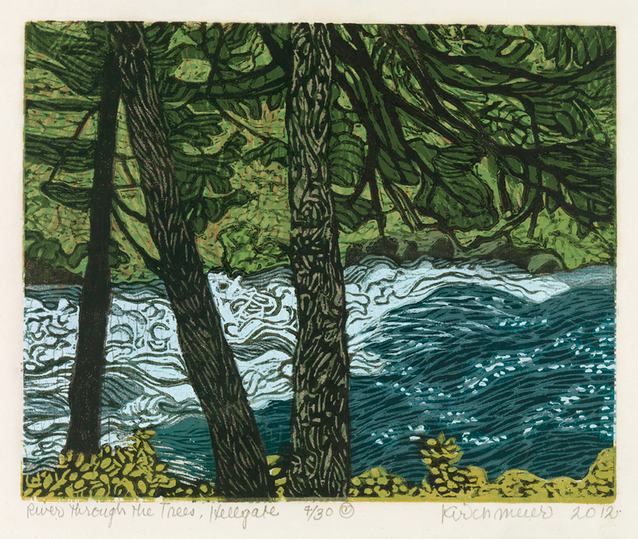 River through the Trees • woodcut • 9.5 x 11.75 inches •$2,300
