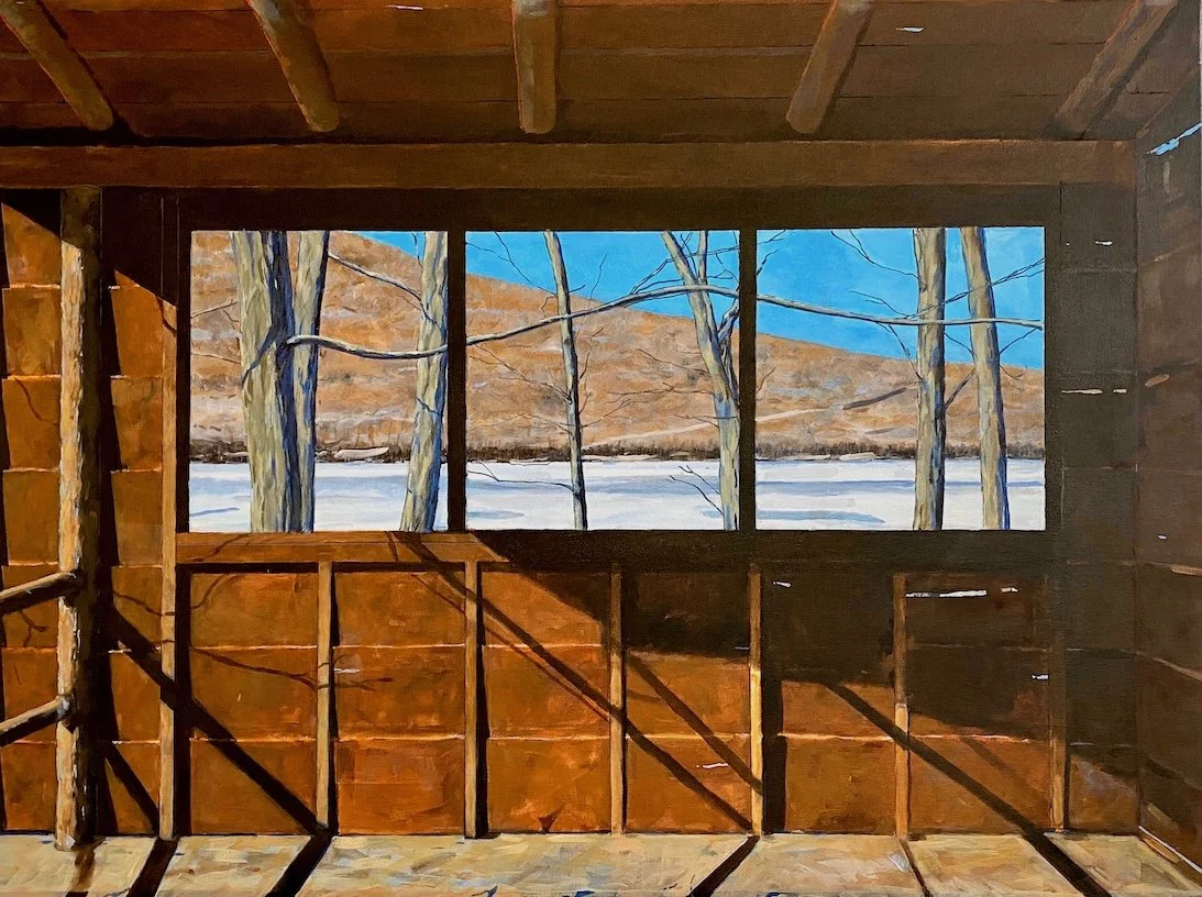 Cabin in Winter •  Acrylic on canvas • 30 x 40 inches • $9,000 