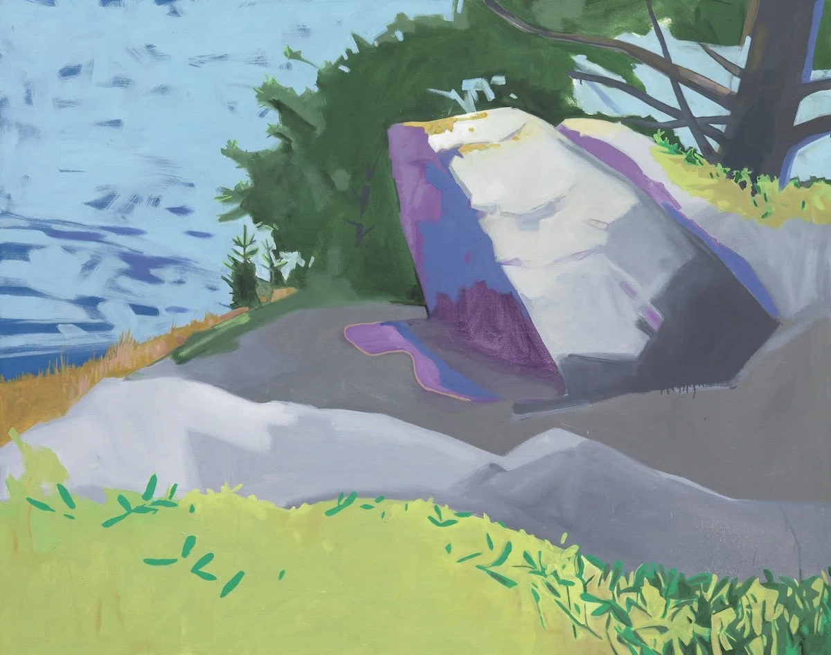 Rock and Shadows, Monhegan, Maine (2018). •  oil on canvas  •  52 x 66 inches • $18,000