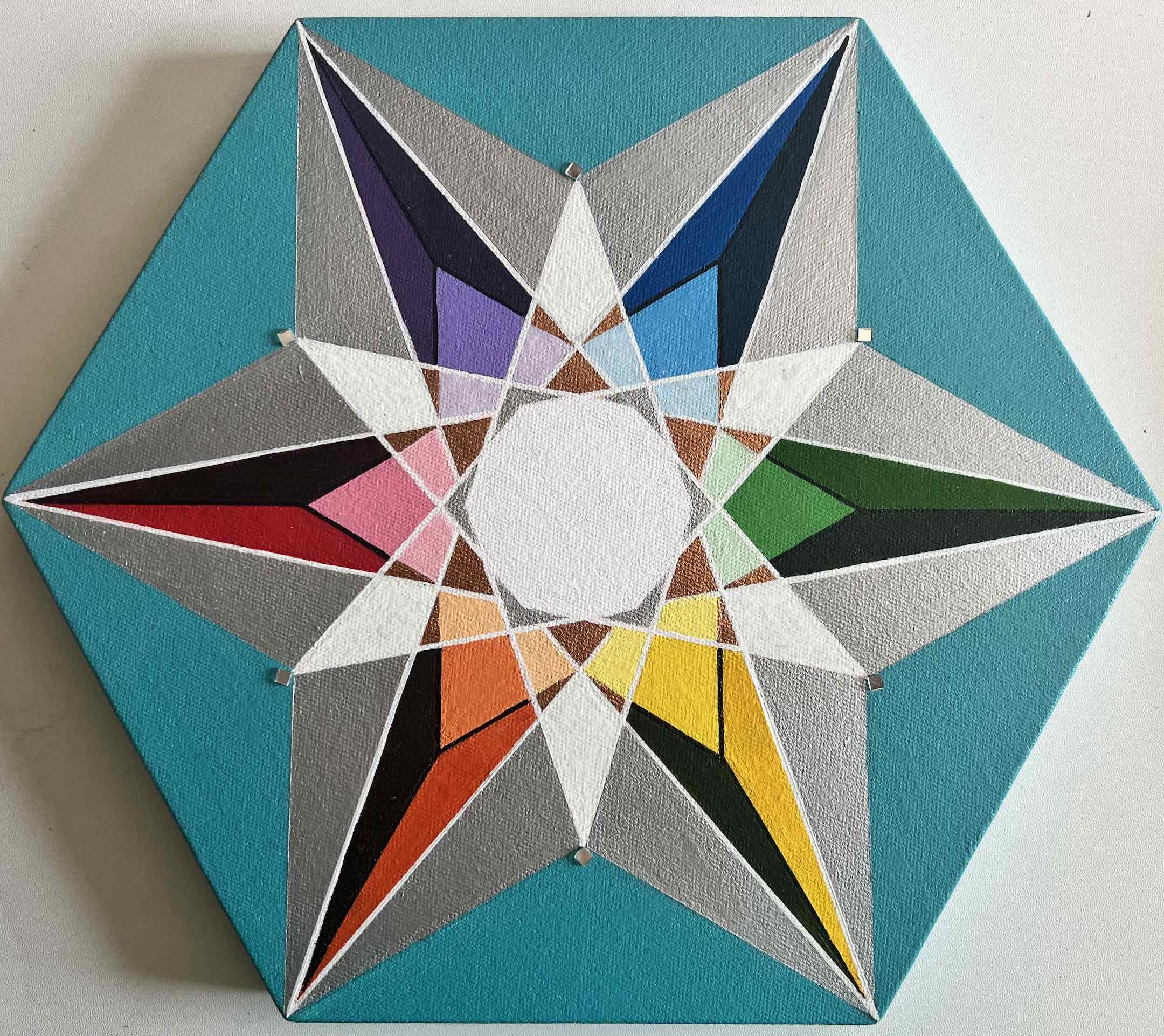 Hexagram Prism • acrylic on canvas • 10 x 12 inches • $600