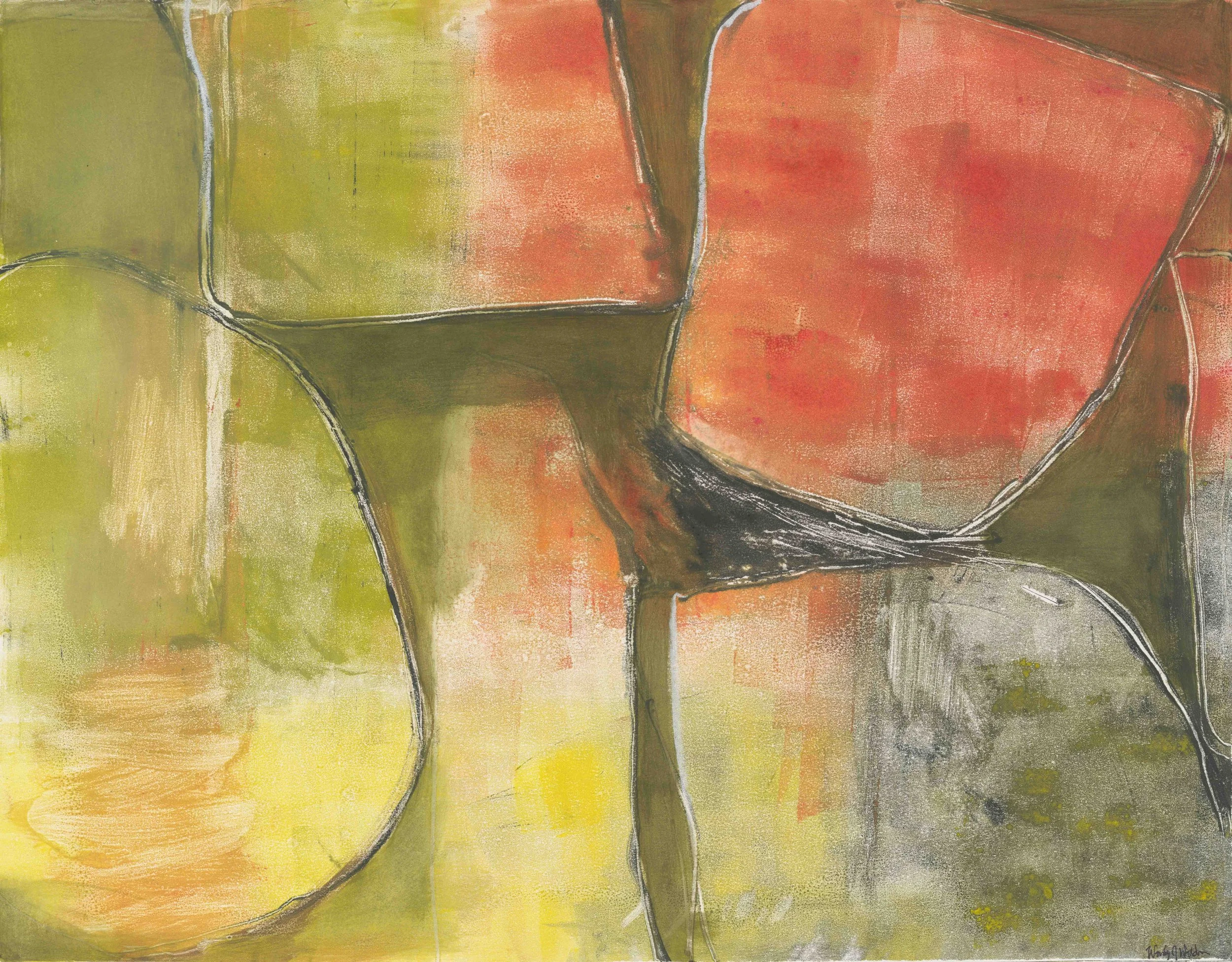 Wall Section I • mixed media • 18 x 23 inches, mat 24 x 23 inches • $2,600