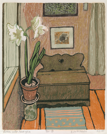 Room with Amaryllis • woodcut • 13.75 x 11 inches • $2,200