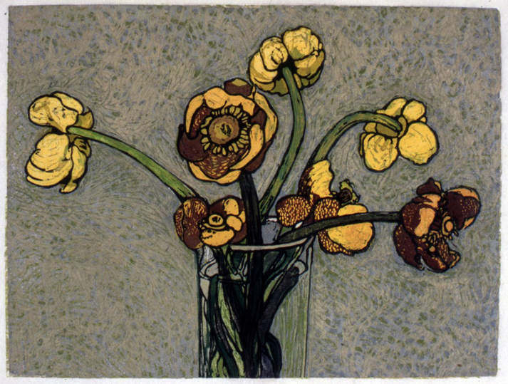 Wild Water Lilies • woodcut • 19.25 x 12 inches  • $1,500