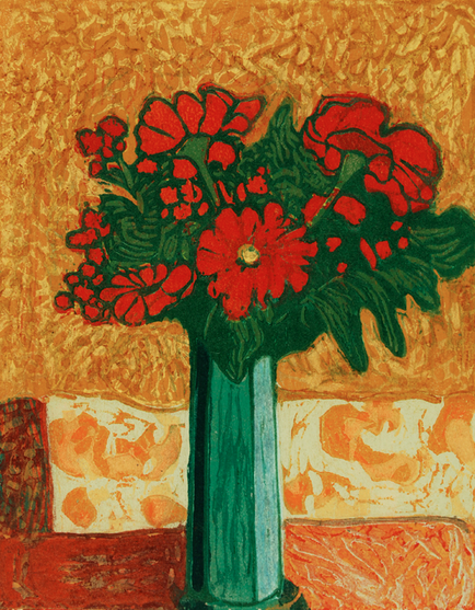 Zinnias • woodcut • 7.5 x 5.75 inches • $950