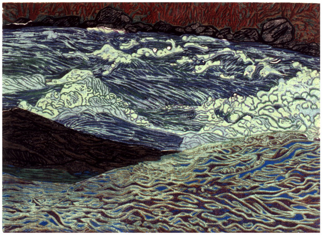 River with Rocks • woodcut • 11 x 15 inches • $2,200