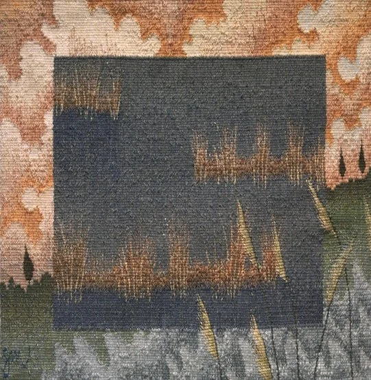 Hills of Grass II • Tapestry: wool and silk on linen  • 24 x 24 inches • $3,400  

