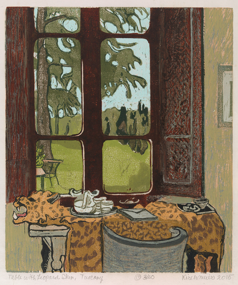 Table with Leopard Skin • woodcut • 13 x 11 inches •  $2,200