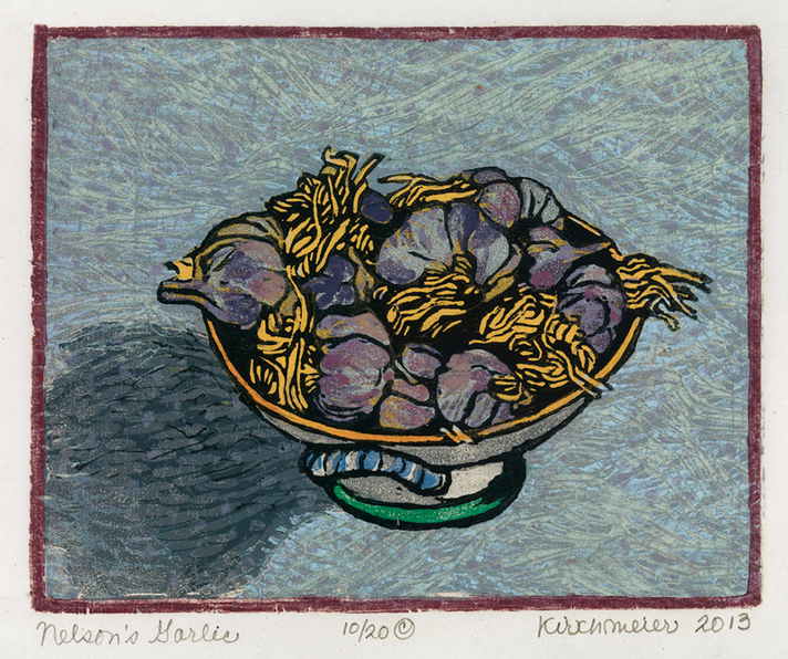 Nelson's Garlic • woodcut •  7 x 8 inches • $950