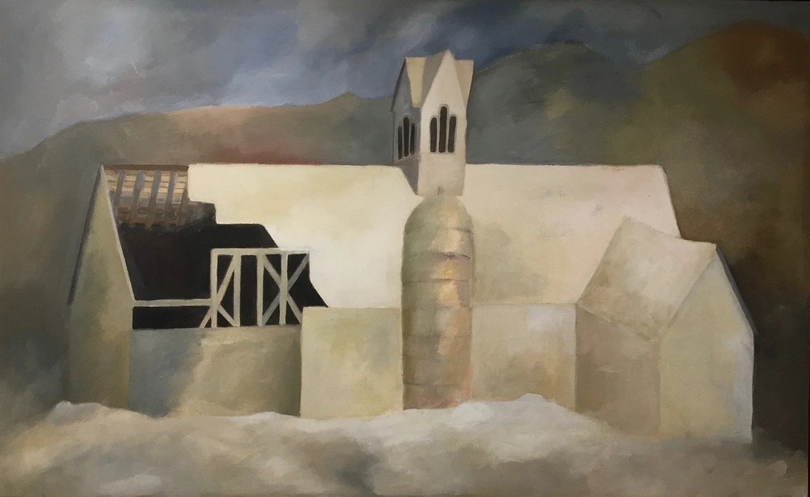 Rocque Barn • acrylic on canvas • 26 x 42 inches • $7,500