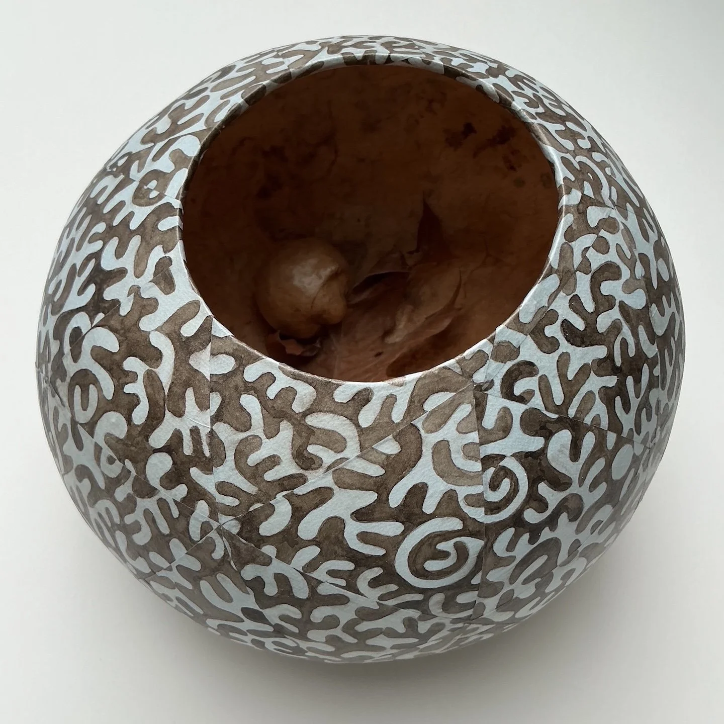 Gourd Vessel #8, 2015 • 5”h x 7”w • (with oak gall and leaf) • $1,600