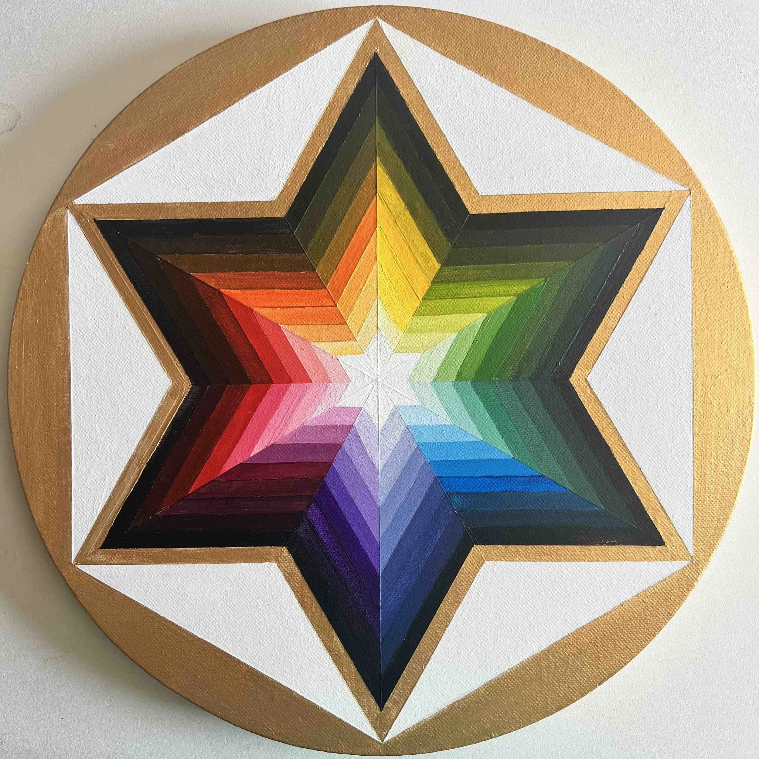 Peace Hexagram • acrylic on canvas • 12 x 12 inches • $600