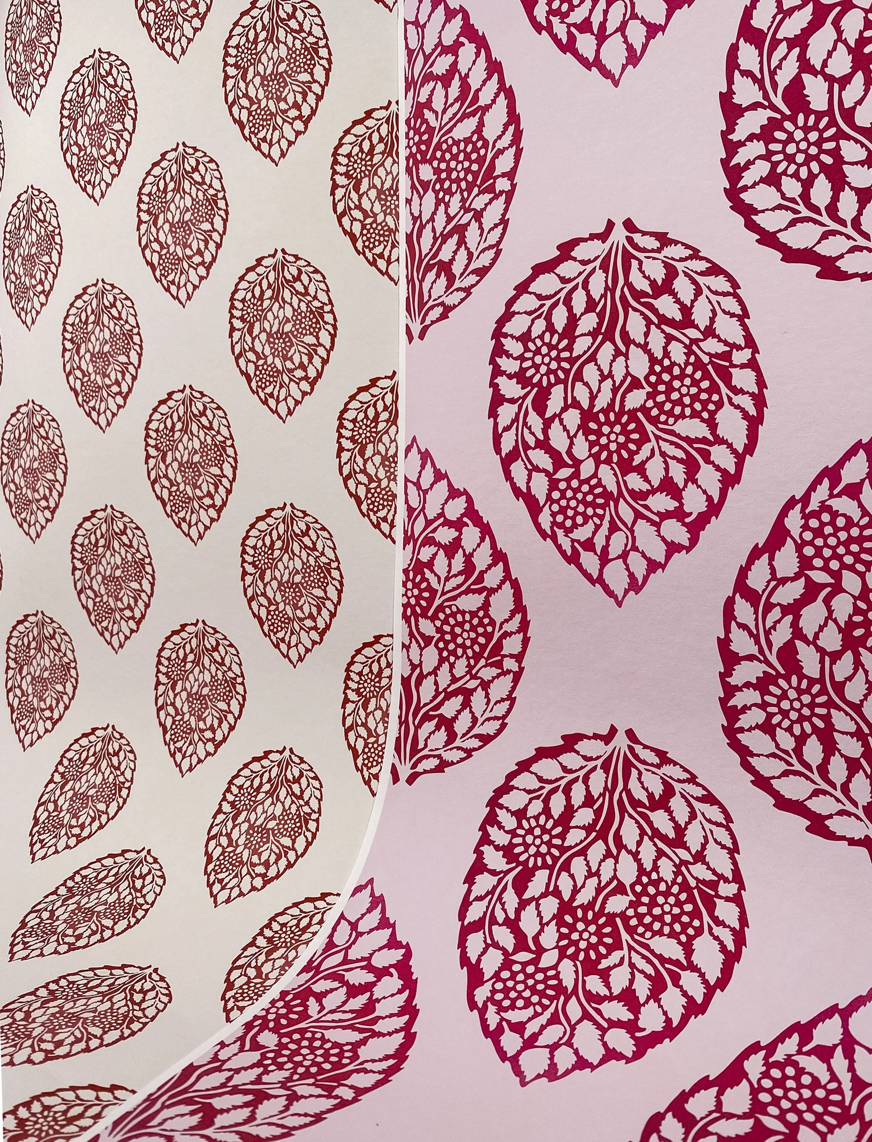 Leaf Print on Wallpaper