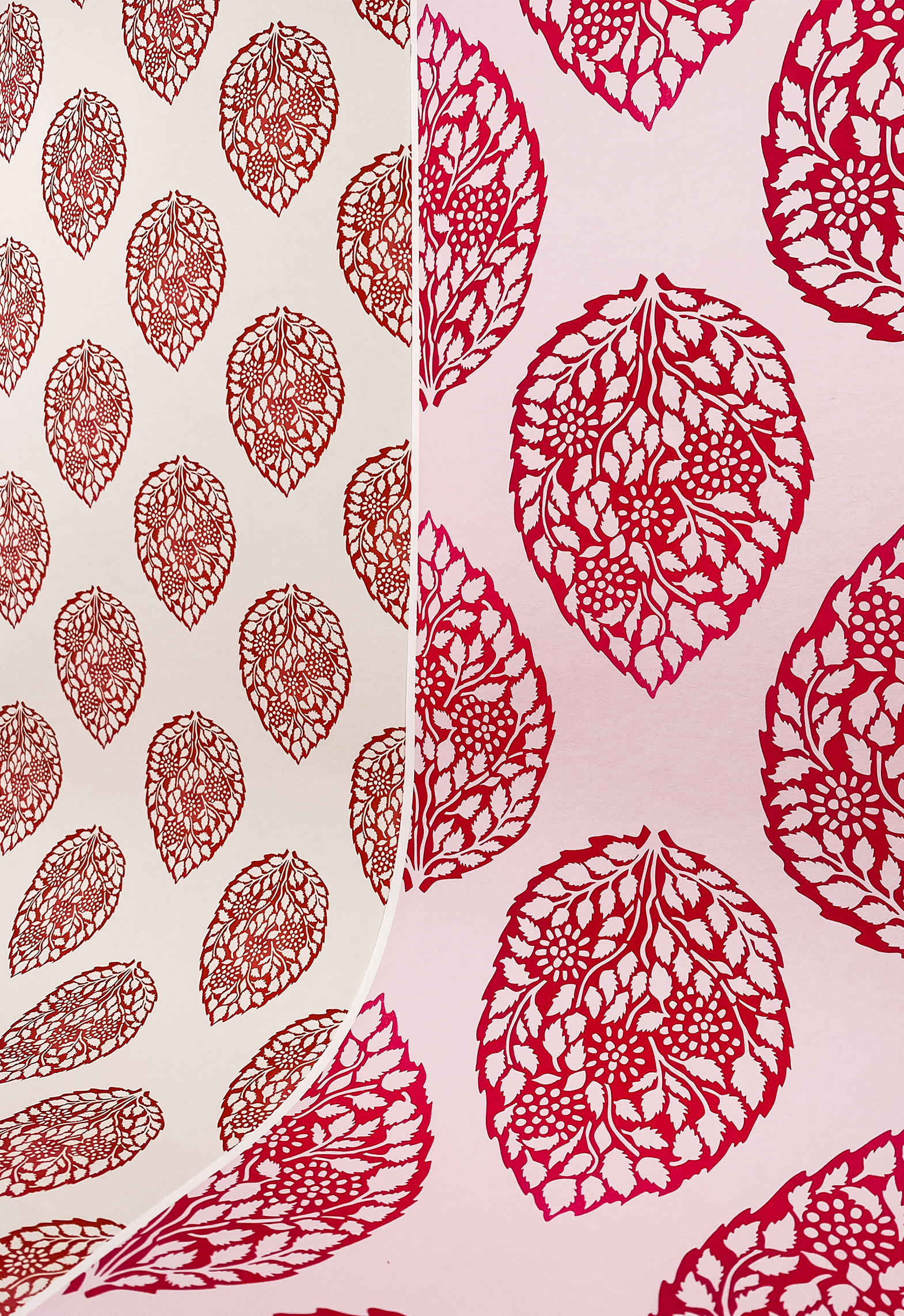 Leaf Print on Wallpaper